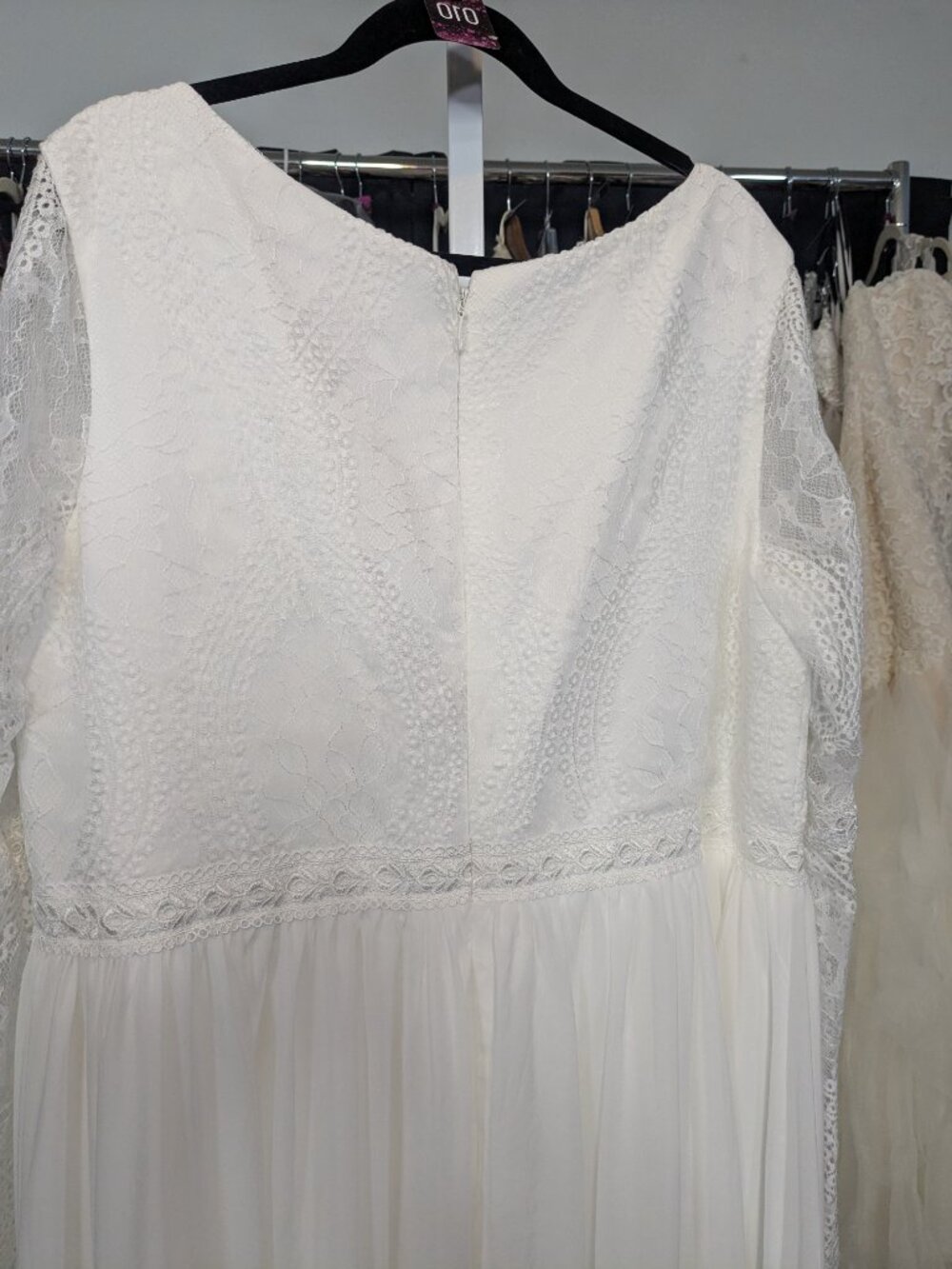 NWT Size 24 White Boho Lace Wedding Dress - Picture 6 of 8